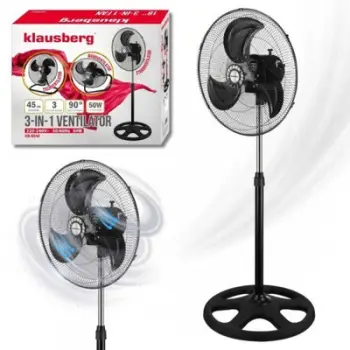 Ventilator 3 në 1 Klausberg KB 9042, 45 cm, 50W, i zi