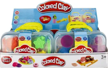 Set plasteline MEGA CREATIVE 524018, shumëngjyrëshe, me mjete formësimi, në valixhe plastike