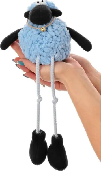 Figurine dekorative Saska Gift and Decor Seated Lamb, set 10cm dhe 25cm, pranverë Pashkë, e zezë blu