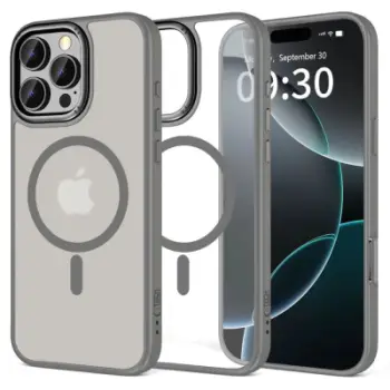 Mbulesë telefoni Tech-Protect MagEdge për iPhone 16 Pro Max, MagSafe, transparente, gri