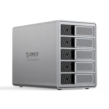 Kuti eksternale disqesh Orico 9858T3, 5 slote 2.5"/3.5" SATA, Thunderbolt 3, gri