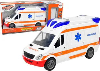 Autoambulancë lodër Beautiful City Service, drita, tinguj, e bardhë portokalli