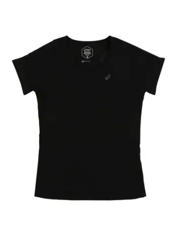 Bluzë vrapimi Asics V Neck, mëngë të shkurtra, për femra, e zezë