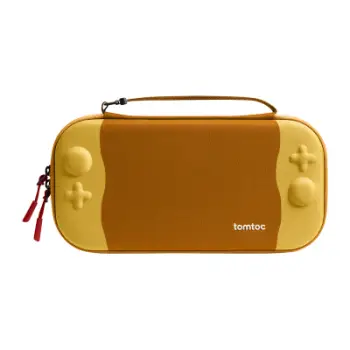 Këllëf për konzolë Tomtoc Slim për Nintendo Switch 2, guaskë e fortë, 12 slote lojërash, mango