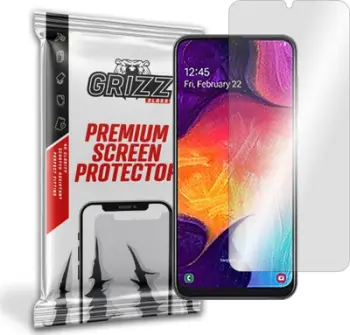 Xham mbrojtës hibrid GrizzGlass për Samsung Galaxy A50, mbulim i plotë, rezistent ndaj gërvishtjeve, transparent