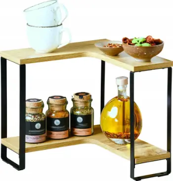 Raft këndor Kesper Corner Kitchen Shelf, MDF, 1 copë, i bardhë