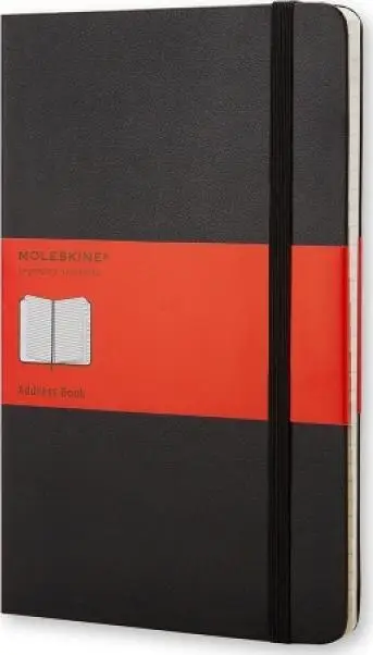 Libër adresash Moleskine Large, format i madh, kapak i fortë, i zi