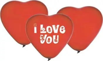 Balonë zemre Godan Heart Balloon, 25 cm, set 3 copë, të kuqe