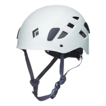 Helmetë ngjitjeje Black Diamond Half Dome, ventilim i shtuar, me klipsa për llampë koke, e bardhë