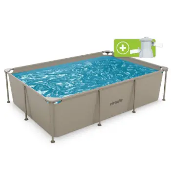Pishinë kornizë VirtuFit Rectangular Pool, 260 x 180 x 66 cm, pompë filtri, bezhë