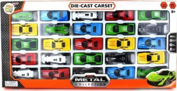 Set vetura lodër metalike Pro Kids, 25 copë, 6.5 cm, shumëngjyrëshe