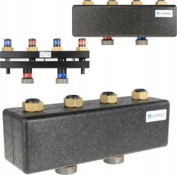 Manifold ngrohjeje Afriso KSV 90-2, deri 50 kW, 2 qarqe, i zi