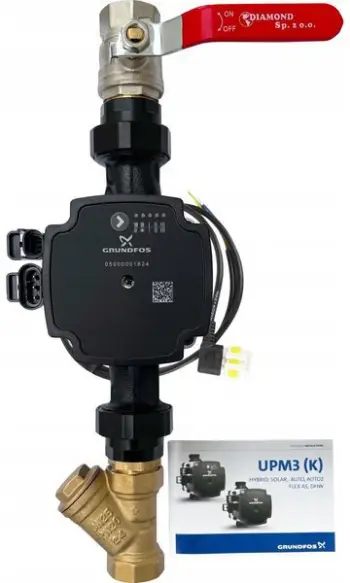 Grup pompë ngrohjeje DK DN25, qark i drejtë, pompë Grundfos UPM3 HYBRID 25-70