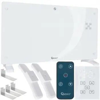 Panel elektrik ngrohjeje GEKO, ekran me prekje, telekomandë, i bardhë
