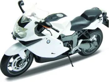 Maket motoçiklete Welly BMW K1300S, shkalla 1:10, metal, i bardhë