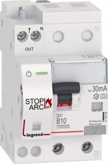 Detektor harku elektrik Legrand DX3 RCCB, 2P B10, 30mA, i bardhë
