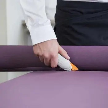 Prerëse elektrike Duni Scissors, 16.3cm, për mbulesa tavoline, e bardhë portokalli