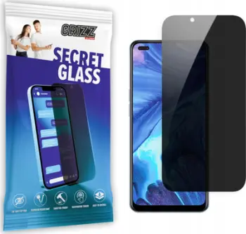 Xham mbrojtës privatësie Grizz SecretGlass për Oppo Reno 4, ekran i plotë, i zi