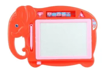 Bord vizatimi magnetik LEAN Toys Elephant, me vula, formë elefanti, i kuq