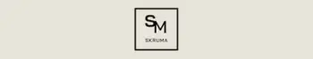 Logo SM SKRUMA, dizajn minimal, format horizontal, e zezë