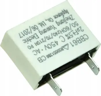 Kondensator film CBB61 GEKO, 2µF, 450V AC, i bardhë