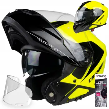 Helmetë modulare Cassida V-city, Pinlock, me syze dielli, e zezë