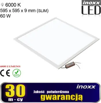 Panel LED tavani Inoxx PAN60W60, 60x60 cm, 60W 6000K, i bardhë