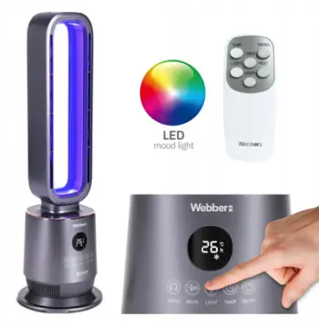 Ngrohës keramik me ventilator Webber, 2000W, telekomandë, gri i errët