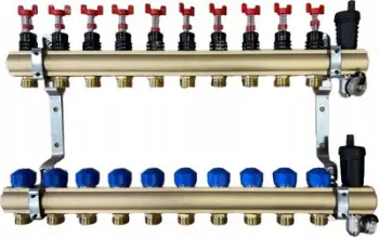 Manifold ngrohjeje KRPTp-10, 1", 10 qarqe, me matës rrjedhjeje