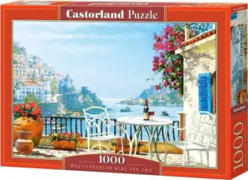 Puzzle Castorland Mediterranean Wine for Two, 1000 pjesë, panoramë mesdhetare, shumëngjyrësh