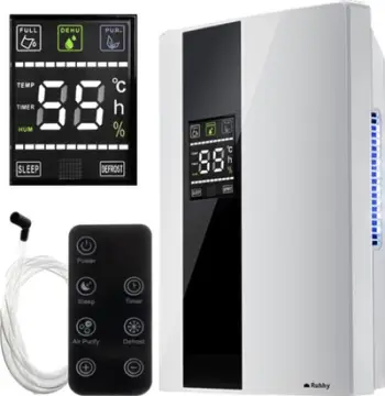 Avullthithës ajri Ruhhy Air Dehumidifier, pastrues ajri, me telekomandë, i bardhë e zi