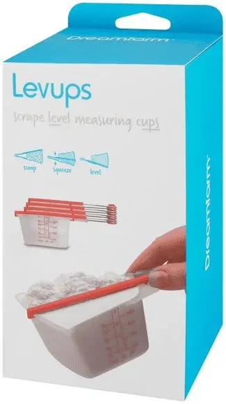 Set gotash matëse Dreamfarm Levups, me nivelues të integruar, transparente me të kuqe