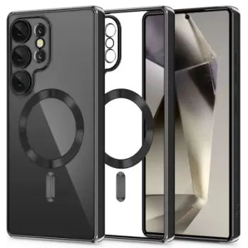 Mbulesë telefoni Tech-Protect MagFlex për Samsung S25 Ultra, MagSafe, transparente, e zezë