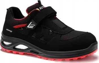 Këpucë sigurie Elten Hannah XXTL, S1P ESD, shirit Velcro, e zezë e kuqe