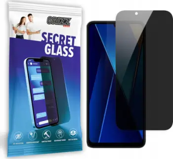 Xham mbrojtës privatësie GrizzGlass SecretGlass për Xiaomi Poco C65, rezistent ndaj gërvishtjeve, paketim me set aplikimi, transparent