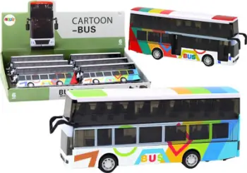 Lodër autobus dykatësh metalik, 20cm, drita shumëngjyrëshe, me tinguj