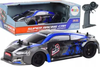 Makina me telekomandë RC, shkallë 1:18, rrota gome, blu