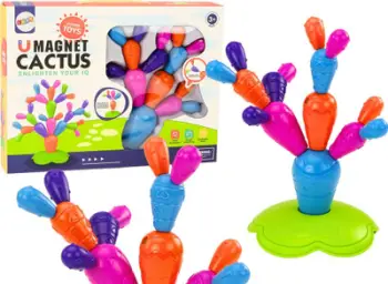 Lodër ndërtuese magnetike Magnetic Cactus, 16 elemente, shumëngjyrëshe