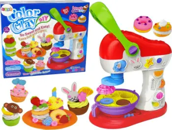 Set plasteline Leantoys Color Clay, makinë miksimi, 6 ngjyra, shumëngjyrësh