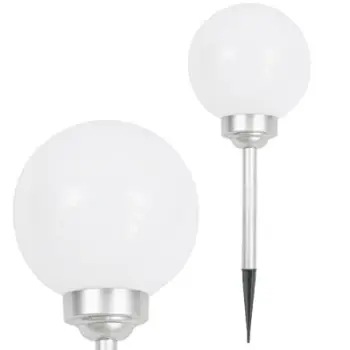 Llambë solare kopshti Saska Garden Milky Globe, 20cm, 4 LED, e bardhë