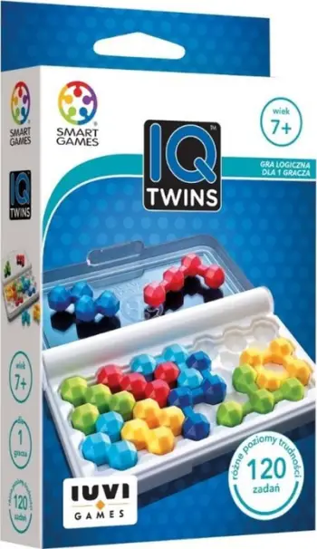 Lojë logjike Smart Games IQ Twins IUVI Games, 10 pjesë puzzle, 120 detyra, shumëngjyrëshe