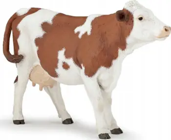Figurë lopë Papo Cow of Montbeliard, seri Farmyard Friends, shumëngjyrëshe