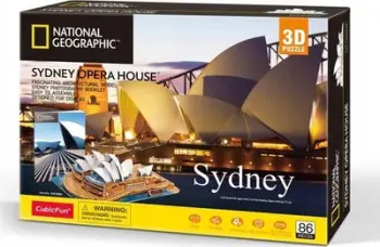 Puzzle 3D National Geographic Kids Sydney Opera House, 86 pjesë, për fëmijë