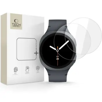 Xham mbrojtës Tech-Protect Glass Fit+, Samsung Galaxy Watch 8 44mm, 2 copë, transparent