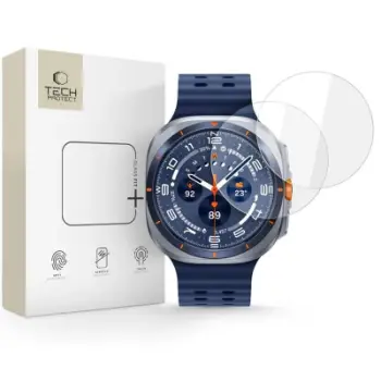 Xham mbrojtës Spigen Tech-Protect Glass Fit+, 2 copë, për Samsung Galaxy Watch Ultra 47mm, transparent