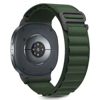 Rrip ore inteligjente Tech-Protect Nylon Stripe, për Samsung Galaxy Watch 8 8 Classic, najlon, jeshil i errët