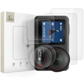 Xham i temperuar Tech-Protect Glass Fit+, 2 copë, për DJI Osmo Action 5 Pro, transparent