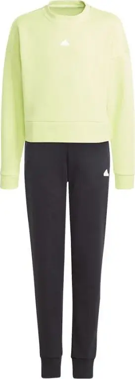Trening për vajza Adidas FI Logo TS, set 2 pjesësh, i verdhë me të zezë