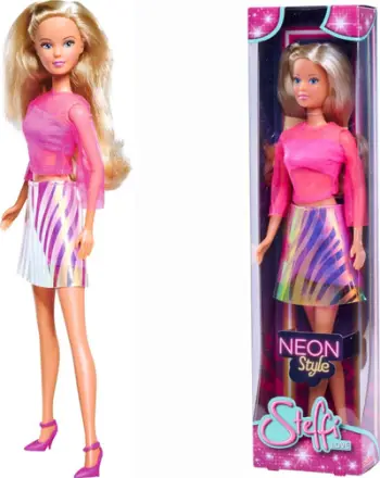 Kukull Simba Steffi Love Neon Style, 29 cm, me aksesorë, shumëngjyrëshe