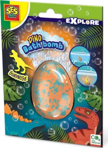 Bombë banjo Dino Bath Bomb Surprise, me lodër brenda, shumëngjyrëshe